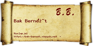 Bak Bernát névjegykártya